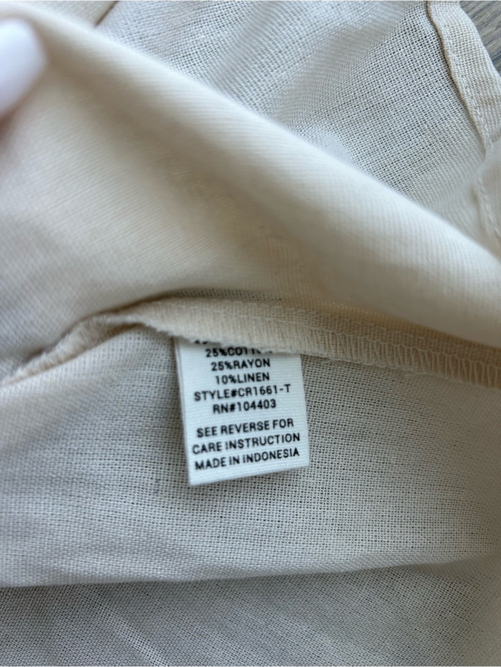 E&M Cream Ruffle Strap Tank Top - Picture 5 of 5